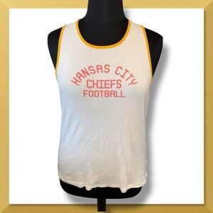 JUNK FOOD CLOTHING KANSAS CITY CHIEFS WOMENS WHITE BINDING TANK TOP XXL